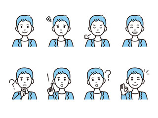 ビジネスマンの人物アイコンセット