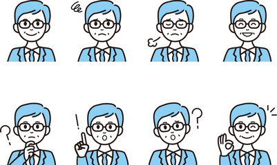 ビジネスマンの人物アイコンセット