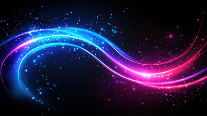 Obraz premium Colorful Light Streaks on Black Backgorund