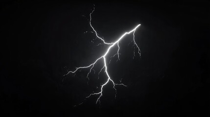 Electric Storm A Single Bolt of Lightning in Night Sky