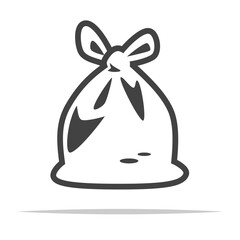 Plastic garbage trash bag outline icon transparent vector isolated