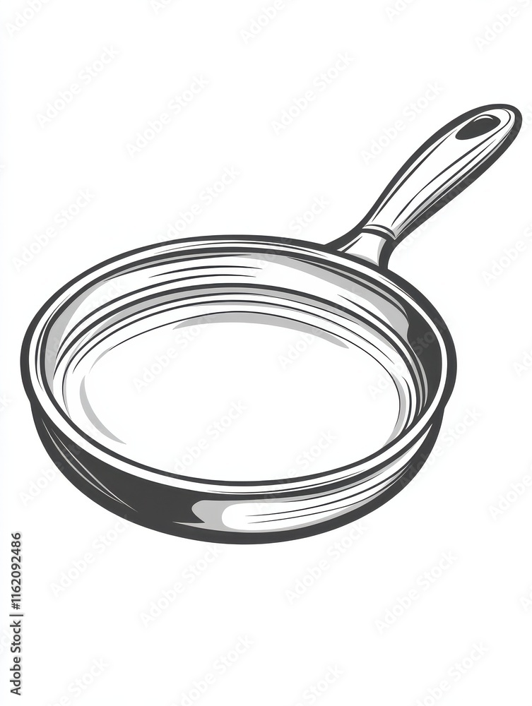 Poster Frying pan vector line icon isolated on white background. Frying pan line icon for infographic, website or app. Scalable icon designed on a grid system.