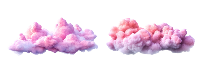 Pink cloud isolated on white background
