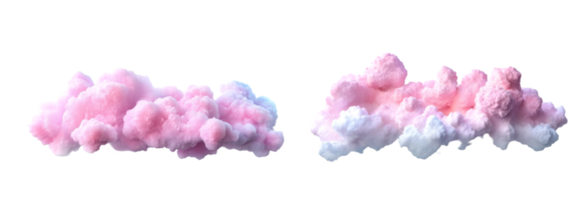 Pink cloud isolated on white background
