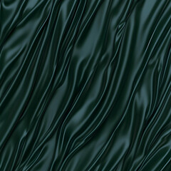 Fototapeta premium Dark Green Silk Drape 3D Render