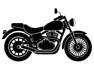 Obraz premium motorcycle black silhouette vector, Simple silhouette Design vector icon with white background.