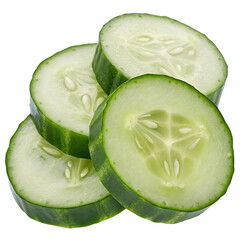 cucumber slices isolated on white background