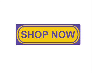 shop now button. Promotion sign on white background


