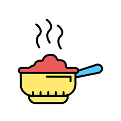 hot rice in a tray