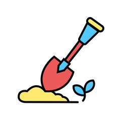 Shovel Digging in Soil