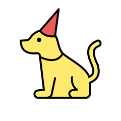 Dog wearing party hat