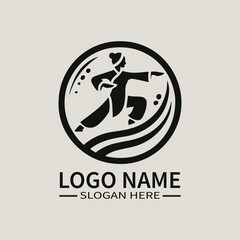 Tai Chi Woman Logo Design, Martial Arts Female vector Logo, Yoga and Tai Chi vector Logo, Mind and Body Balance vector Logo, Wellness and Serenity