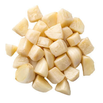 chopped garlic cloves isolated