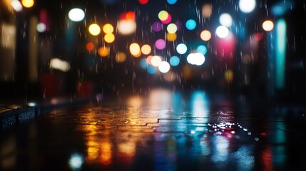 Obraz premium Multi-color bokeh raining light blurry background