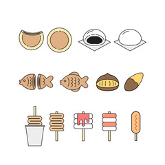 Collection of Korean winter street snack illustrations