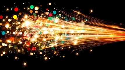Fototapeta premium Festive Sparkler Trail Bright Lights Celebration