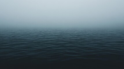 Obraz premium Foggy Seascape Mysterious Ocean Under Grey Skies