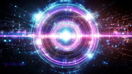 Obraz premium Futuristic Circular Tech Interface Design