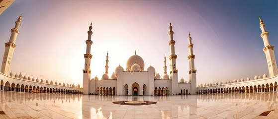 holy month,Ramadan, Islam, background, The vibrant Ramadan Kareem background features a view of a majestic mosque symbolizing the spirituality and celebration of the holy month