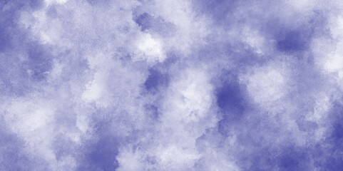 Ethnic Tie Dye Blue Watercolor background with white clouds, watercolor background concept design background with smoke, Stain artistic hand-painted dark blue grunge texture, watercolor painted sky.