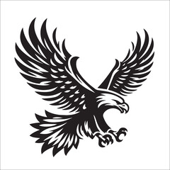 Fototapeta premium Flying Eagle Svg Vector Silhouette File black