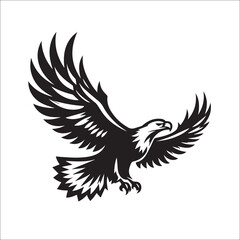 Flying Eagle Svg Vector Silhouette File black