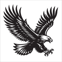 Obraz premium Flying Eagle Svg Vector Silhouette File