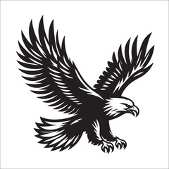 Obraz premium Flying Eagle Svg Vector Silhouette File