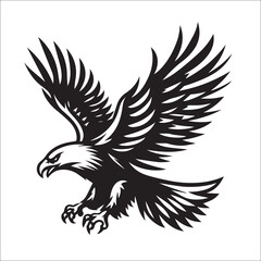 Obraz premium Flying Eagle Svg Vector Silhouette File