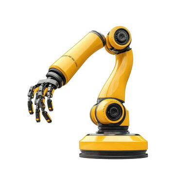 yellow robotic arm isolated on white clip art preview