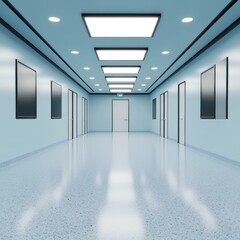 Cleanroom Interior Design with Integrated Air Vents and Bright Lighting for Optimal Operating Room Conditions