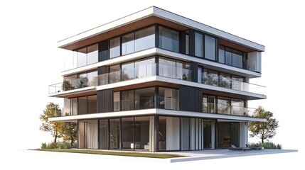 Obraz premium Modern building architecture balcony house.