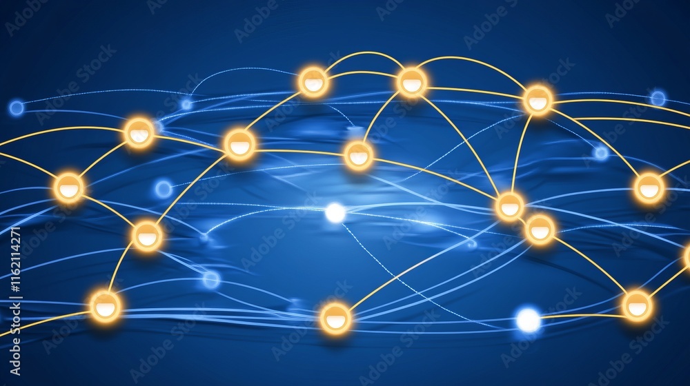 Poster global network connection abstract visualization