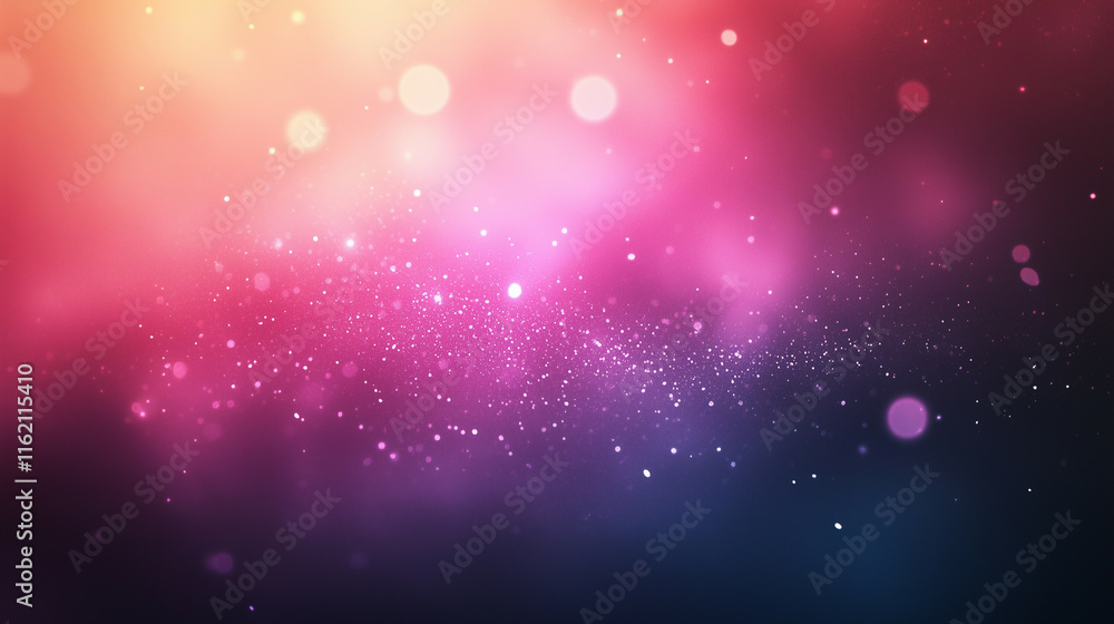 Poster a dazzling array of sparkling particles forming a radial burst of light on a gradient background. th