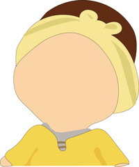 a cartoon girl with a yellow dress and a headband