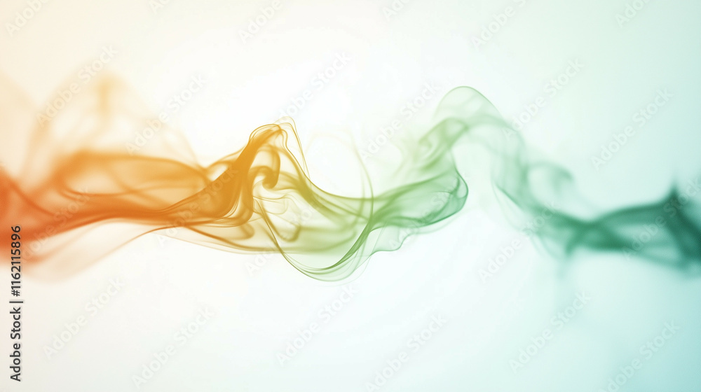 Poster a dynamic flow of multi-colored particles creating wavy patterns on a transparent background. the fl