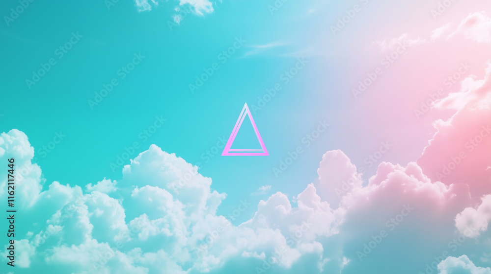 Poster a minimalist explosion of pastel particles creating a soft gradient effect. the delicate composition