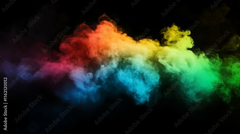 Poster a splash of multi-colored particles against a transparent background. the random yet harmonious scat