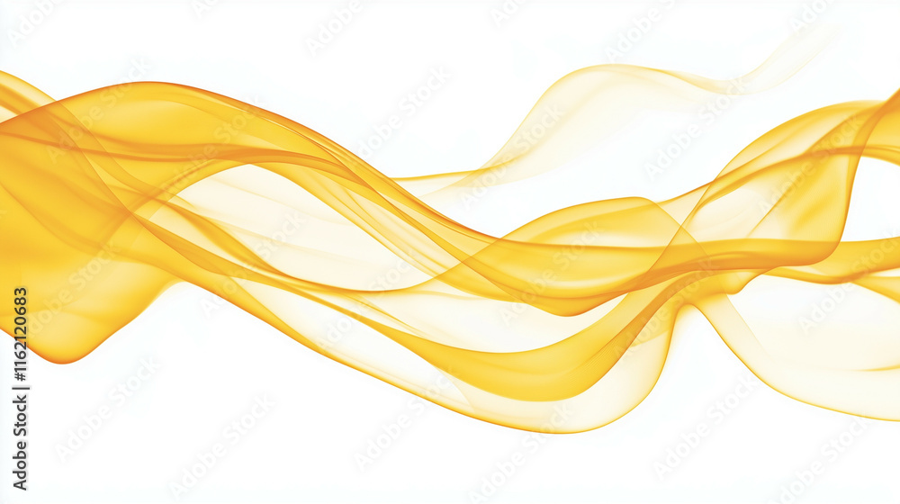 Poster a stream of glowing yellow particles moving from left to right in a gentle wave-like motion. the smo