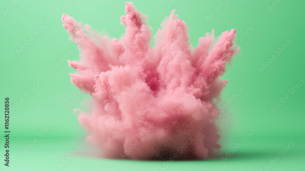Poster a subtle explosion of light pink particles fading into a soft lavender hue. the smooth gradient effe