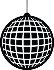 Disco light ball silhouette. Disco ball vector illustration