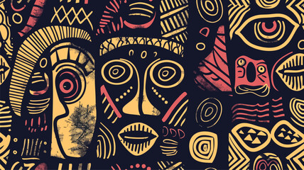 Vector abstract pattern with elements of African style and colors