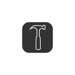 Hammer icon isolated on transparent background