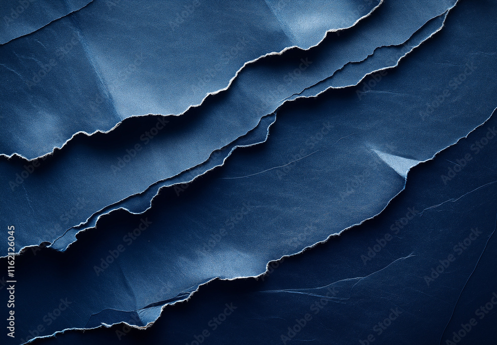 Poster elegant blue gradient background transitioning from light to deep tones, featuring a curved, dark ab