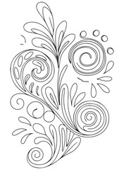 Doodle flowers background for coloring. Coloring page, art therapy for children and adults. Art line vector illustration.