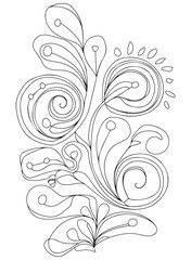 Doodle flowers background for coloring. Coloring page, art therapy for children and adults. Art line vector illustration.