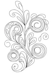 Doodle flowers background for coloring. Coloring page, art therapy for children and adults. Art line vector illustration.