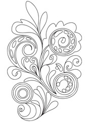 Doodle flowers background for coloring. Coloring page, art therapy for children and adults. Art line vector illustration.