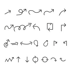 Set of arrows.Hand drawn arrow Icon isolated vector graphic elements