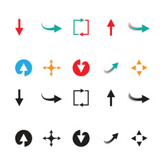 Colorful arrow Icon set.black and color arrow icon